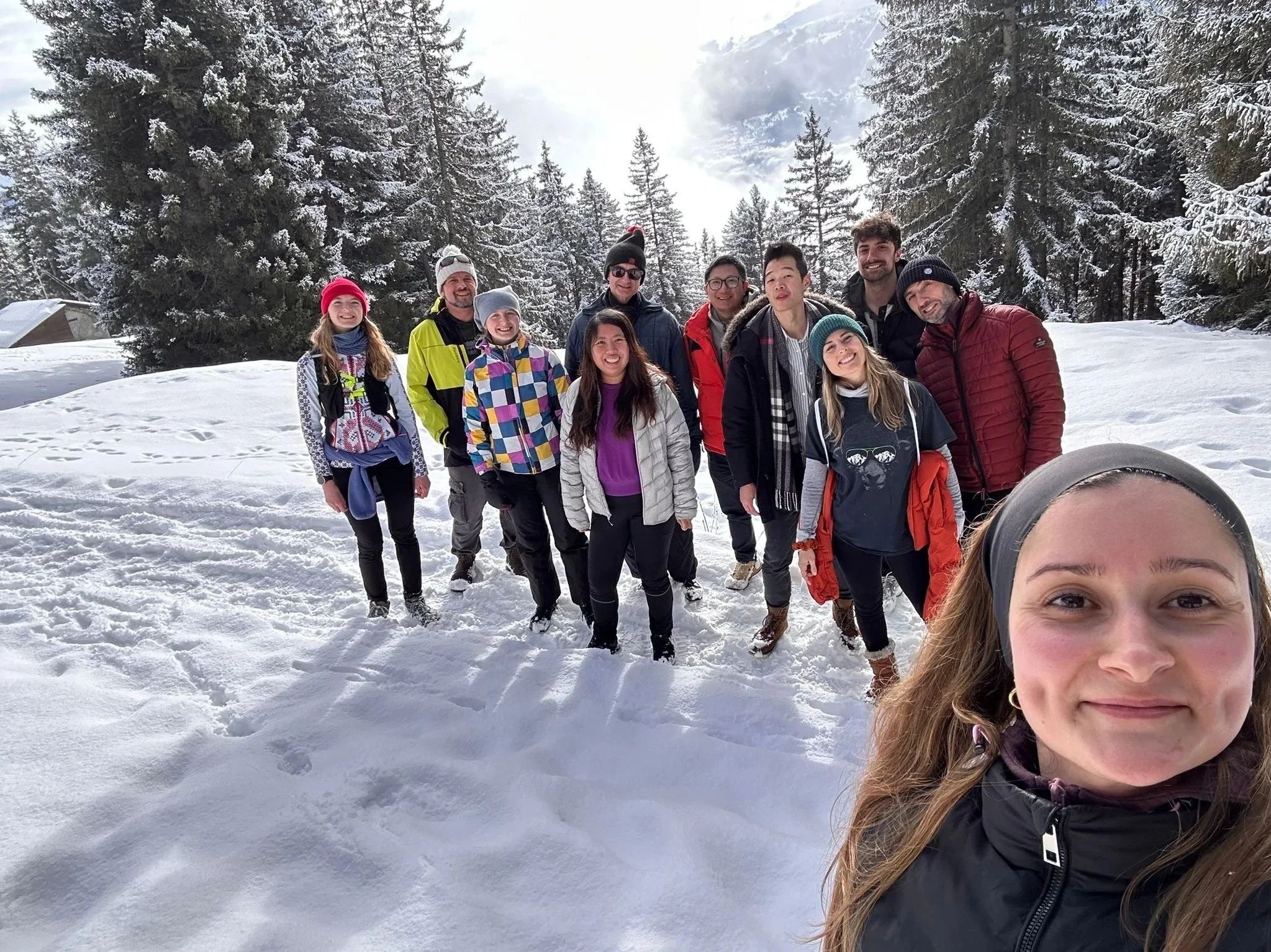 Schier lab retreat 2026 - snow shoeing