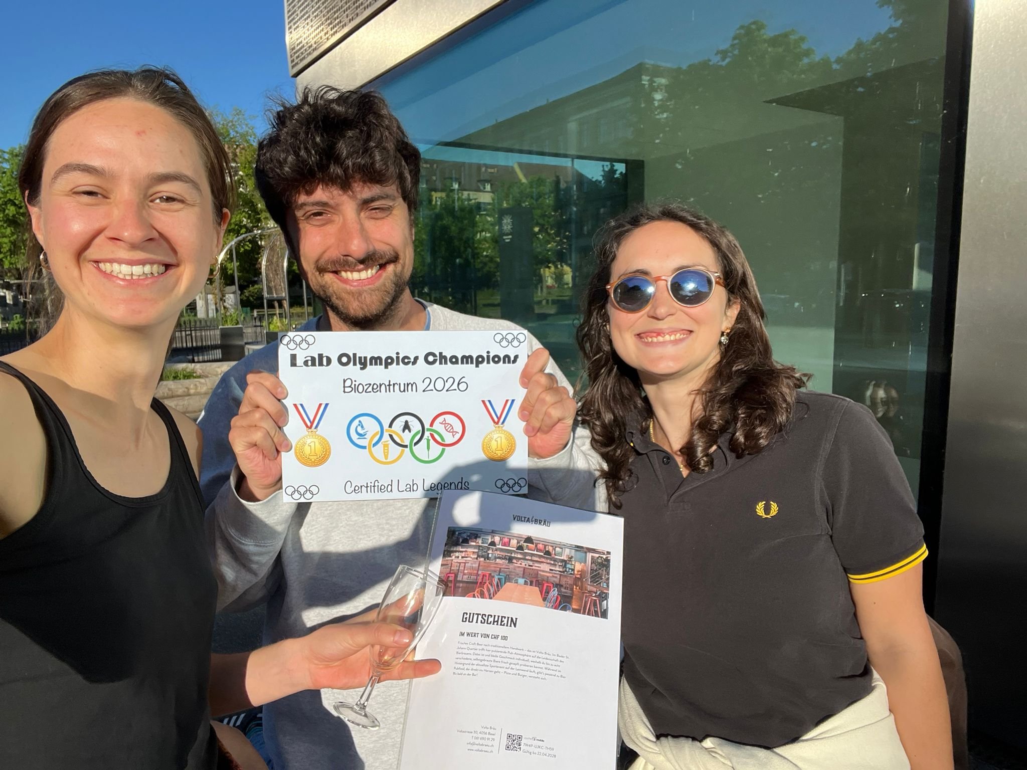 Schier lab wins the Lab Olympics Happy Hour - April 2026