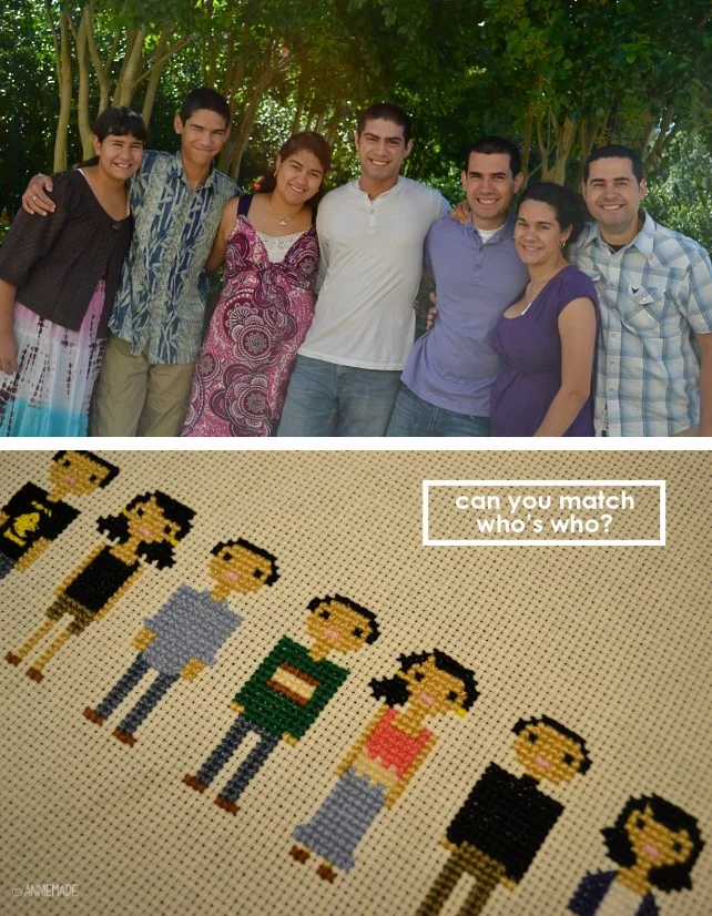 anniemade Turn your family into a cross-stitch masterpiece! Tutorial