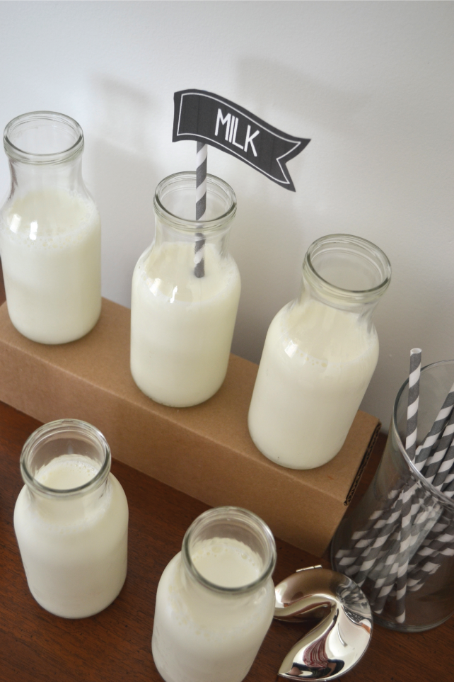 anniemade Housewarming Cookie Exchange - Host a milk bar with repurposed coffee drink bottles