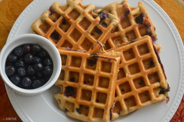 anniemade Blueberry Muffin Waffles with Salted Caramel - Recipe