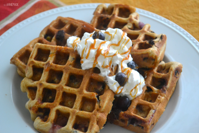 anniemade Blueberry Muffin Waffles with Salted Caramel - Recipe