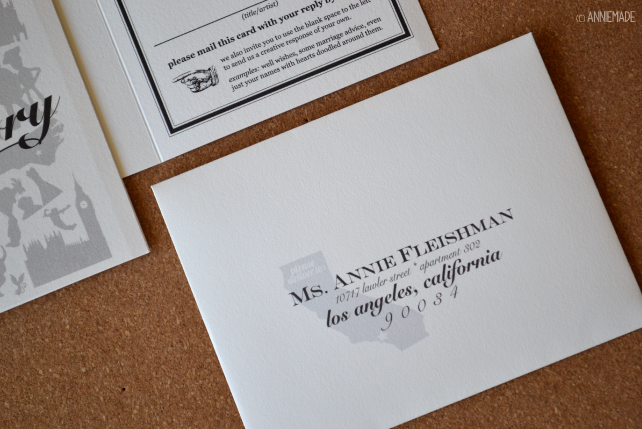 anniemade Custom Silhouette RSVP Envelope