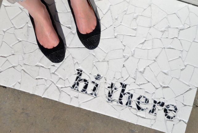 anniemade // DIY Mosaic Tile Doormat with Tutorial and Template