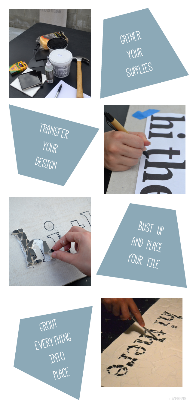 anniemade // How to make a mosaic tile doormat