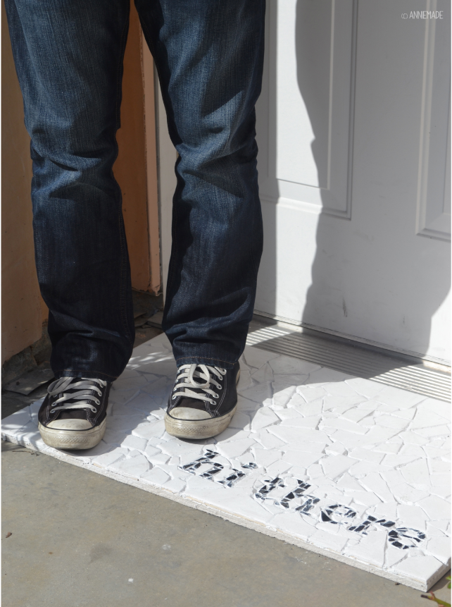 anniemade // DIY Mosaic Tile Doormat with Tutorial and Template