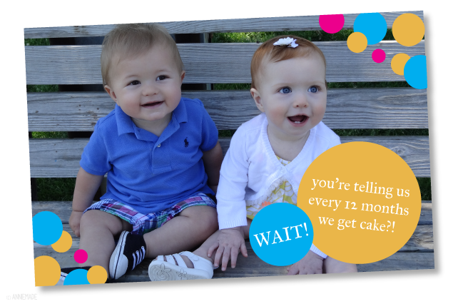 anniemade // Custom Designed Joint First Birthday Party Invitations