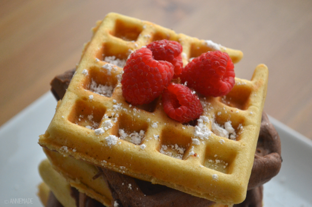 anniemade // Vanilla and Chocolate Ice Cream Doughnut Waffles that are also gluten-free - Amazing!