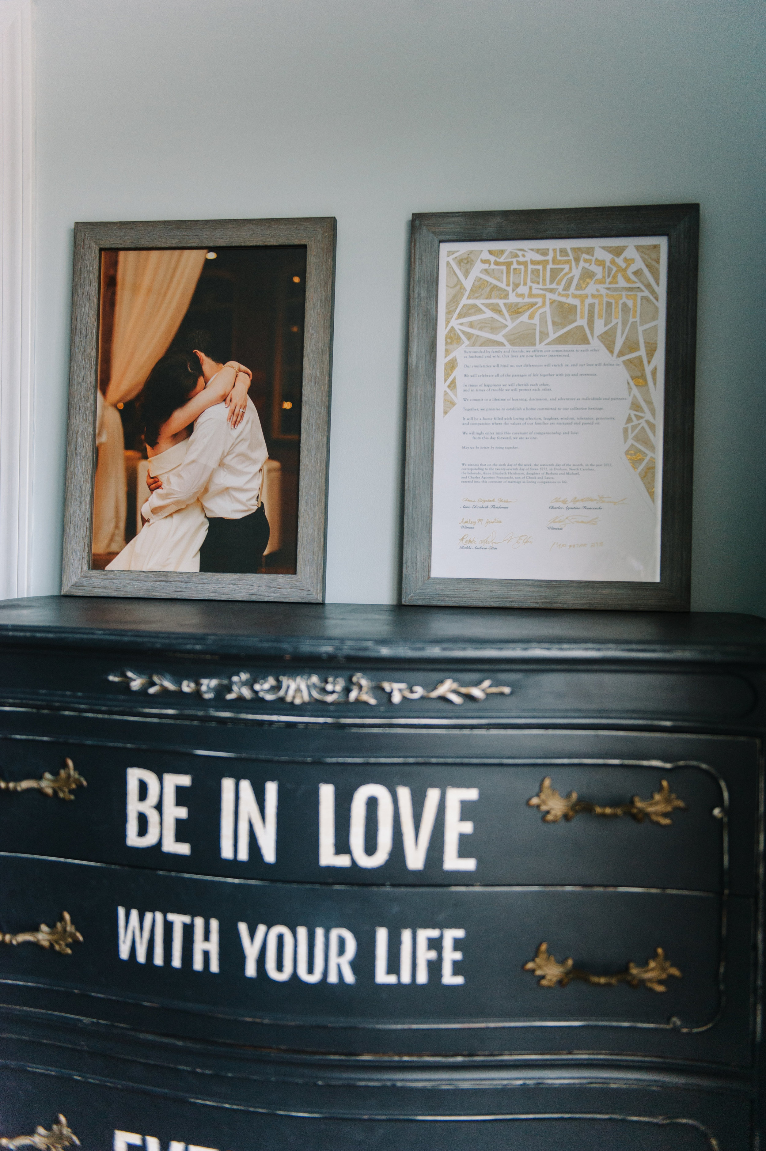 anniemade | Master Bedroom with DIY Black Painted Dresser | photo by Faith Teasley Photography
