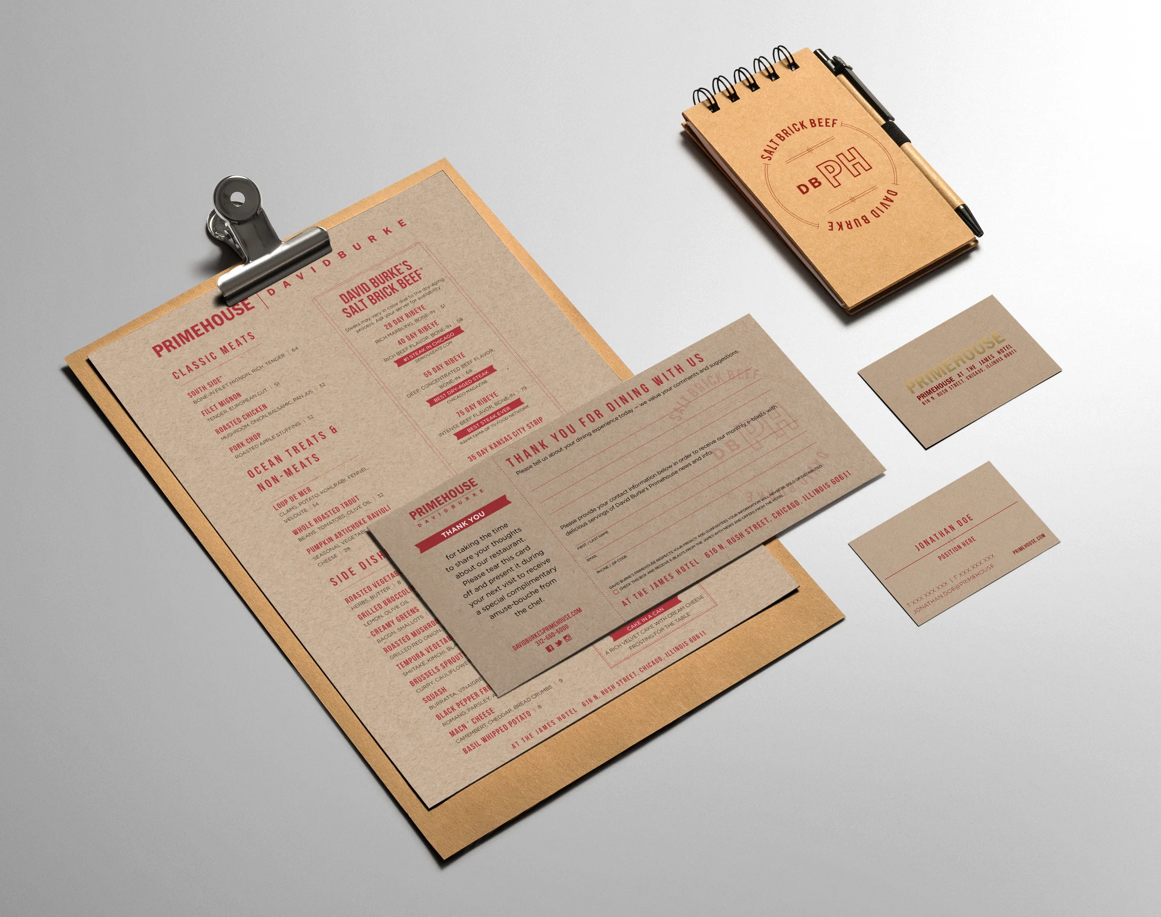 Primehouse Menu | Business Card | Collateral Design