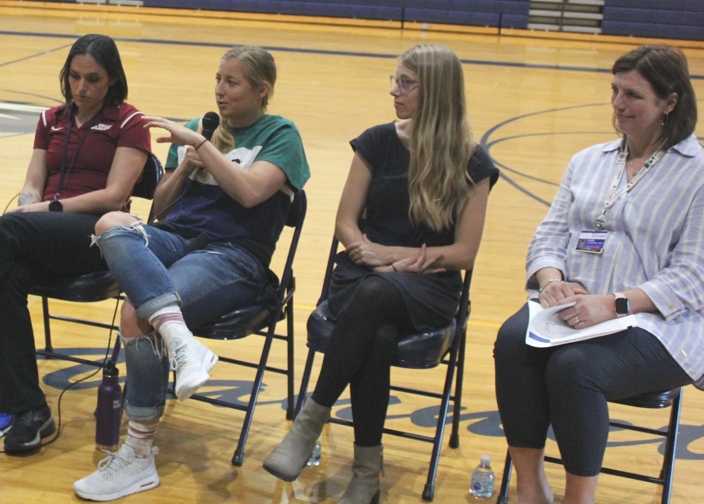 Girls on Track Workshop panelists encourage girls to stay active (L-R Amanda Phillips, Kendall Johnson, Alex Rudd, Chris Van Wagner).