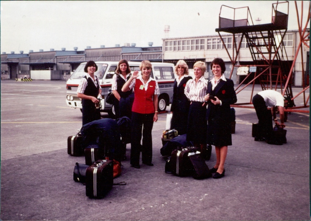 The Air Canada Crew in Kuala Lumpur.  Left to Right: Margaret Rothlisberger, Patricia Ponte, Sigrun Cowan (in-charge), Sharon Tetz, Monika Hilson, Patricia Talbot-Begin. 