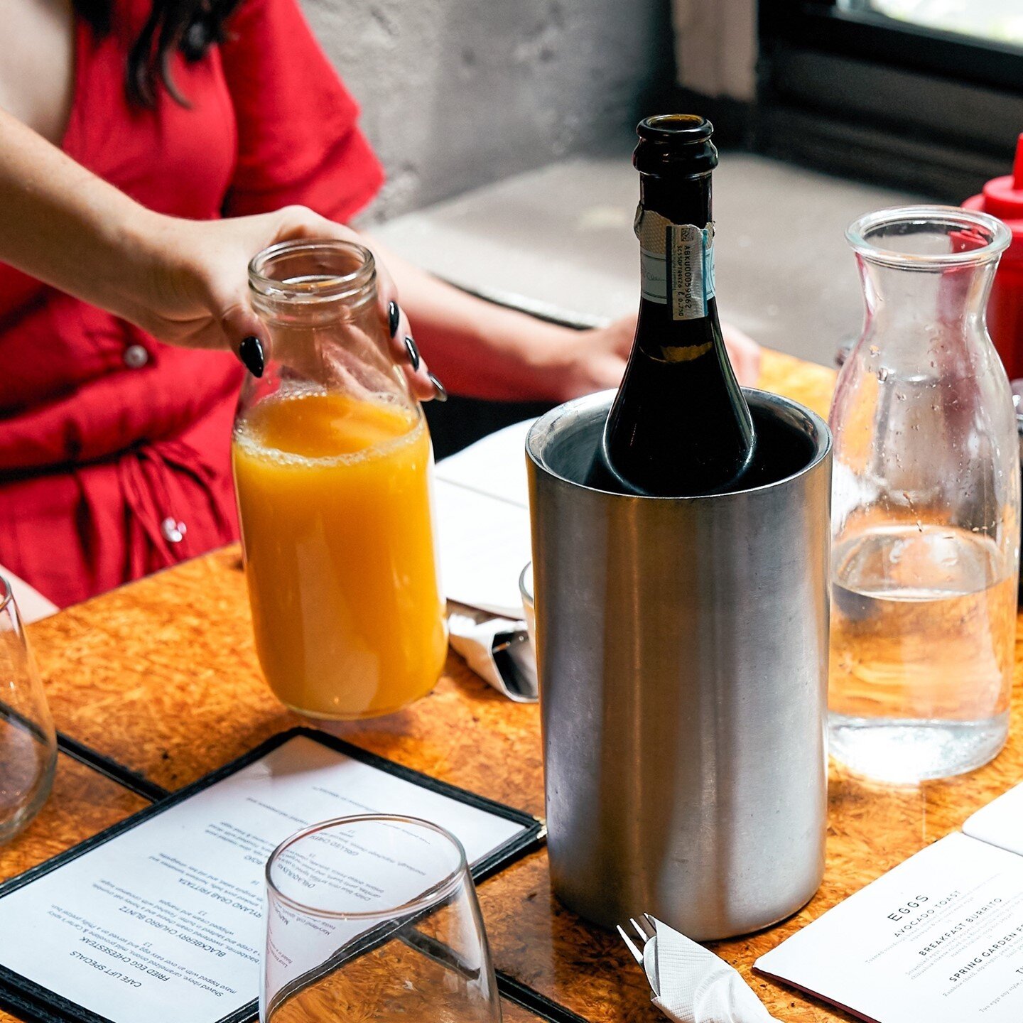 Friday calls for a celebration. Snag your favorite bottle of bubbles and come over for some BYOB mimosas.