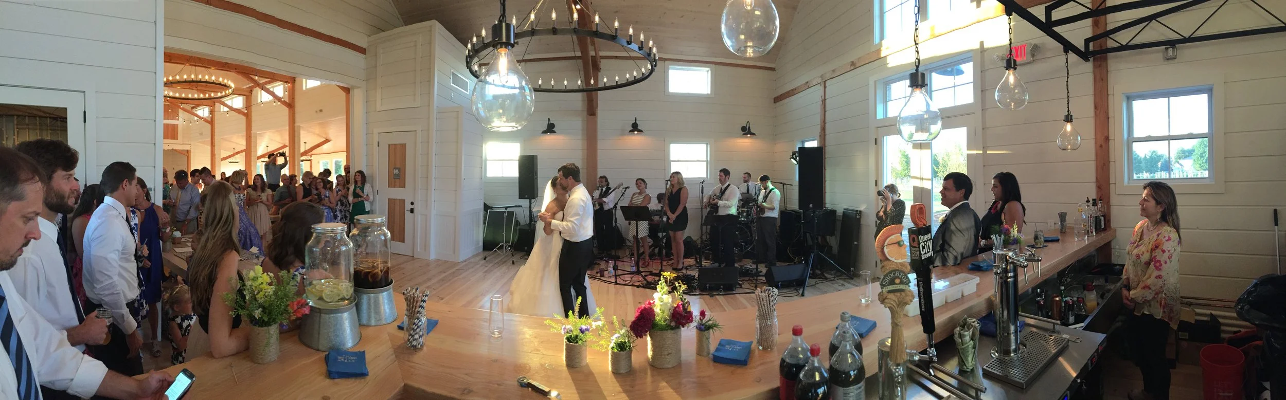 The view from the Winery back towards the Main Venue Space. Plenty of space for a dance floor and band or additional guest tables. Image; Steve DePalma iPhone