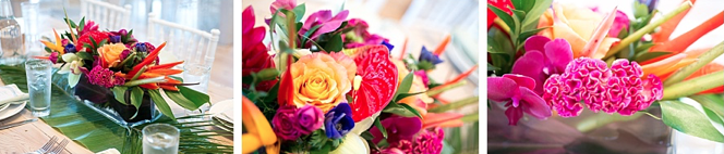 Tropical floral design for a Brazilian Bride and her Stowe Wedding.