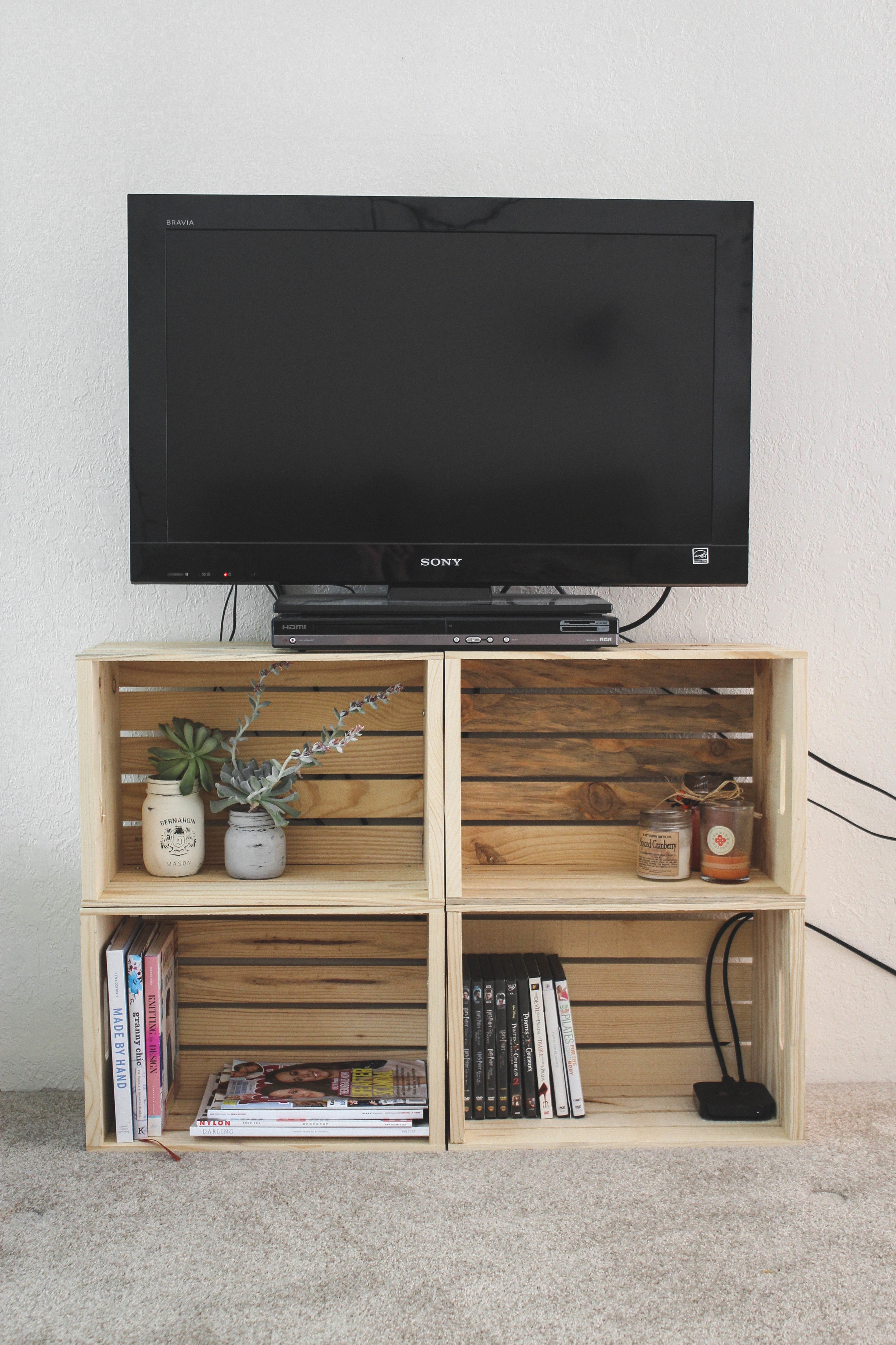 Repurposed Wooden Crate TV Stand