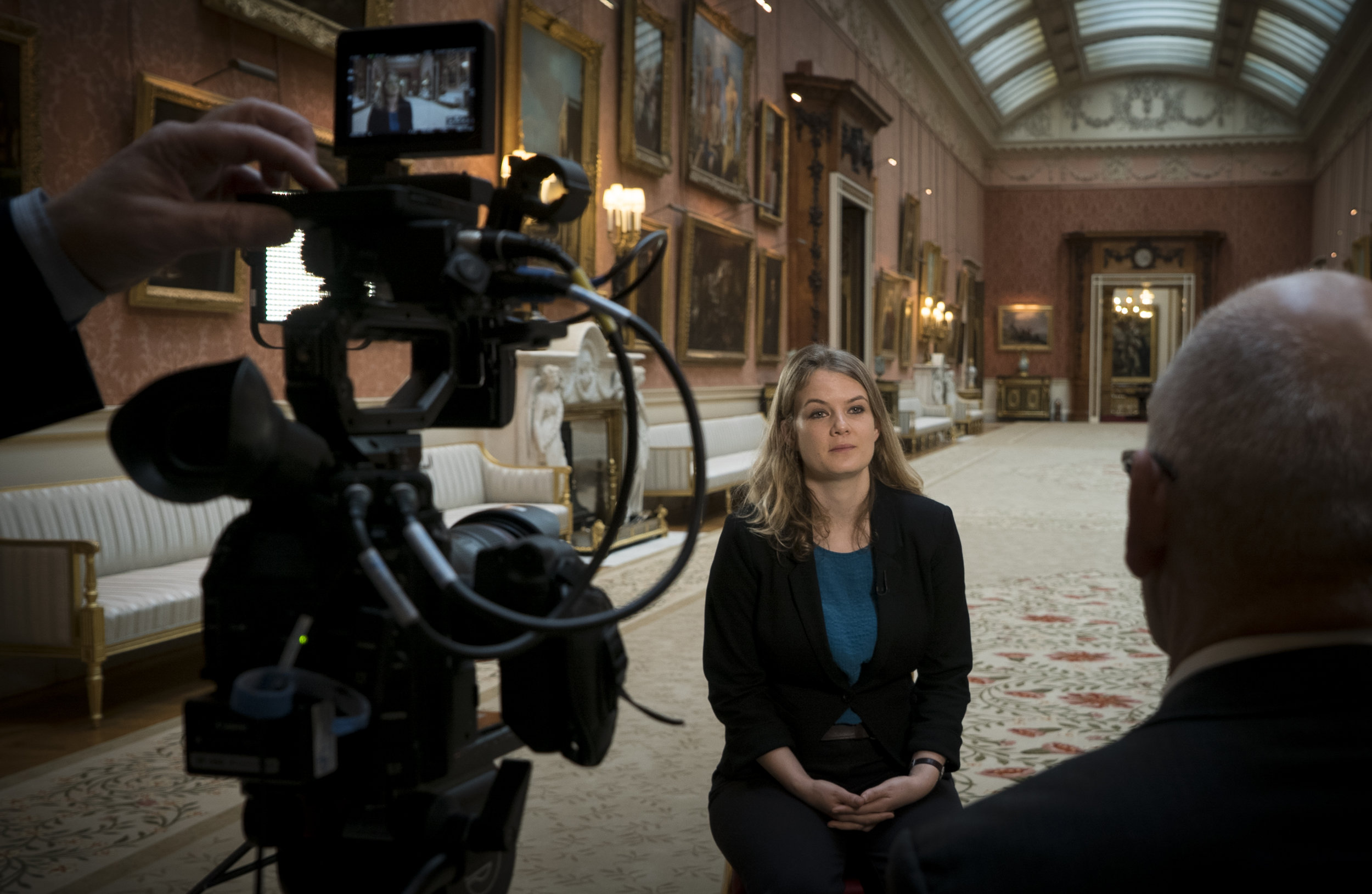 Filming with Rosie Razzall at The Queen's Gallery, Buckingham Palace © EXHIBITION ON SCREEN (David Bickerstaff)