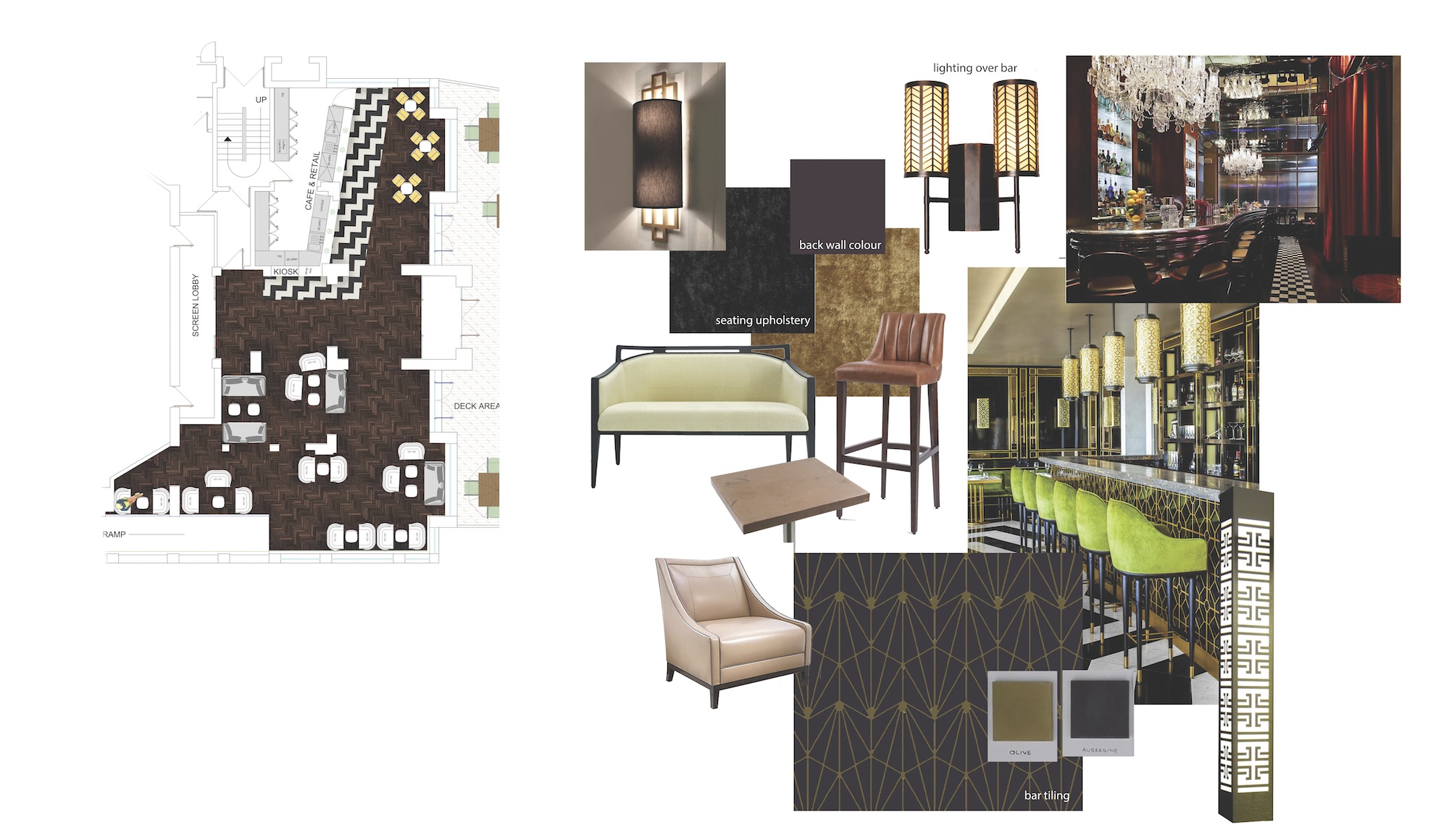 Curzon Knutsford refurbishment mood board - iSpace Design