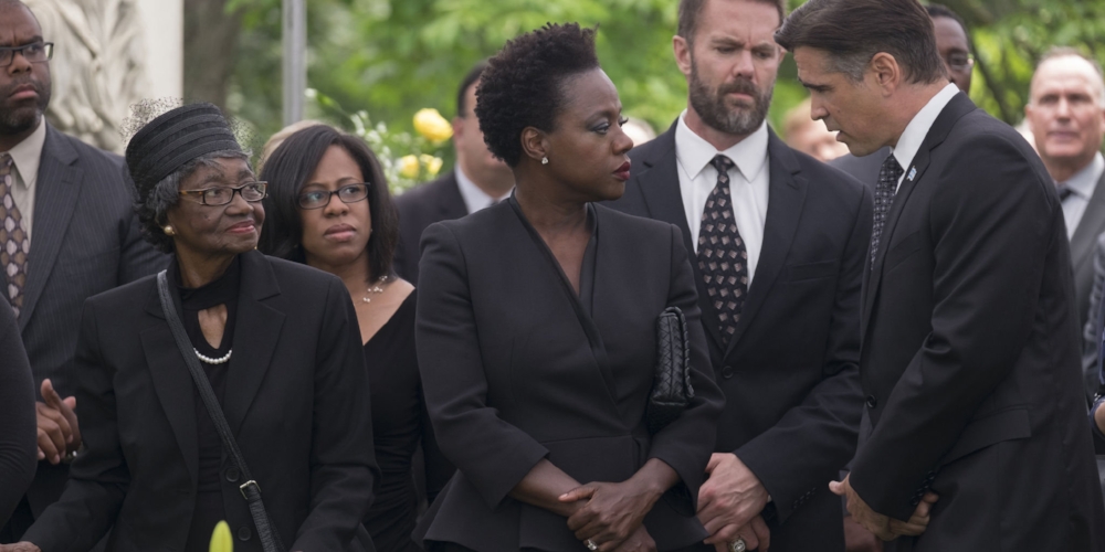 Viola Davis and Colin Farrell in Widows (2018)