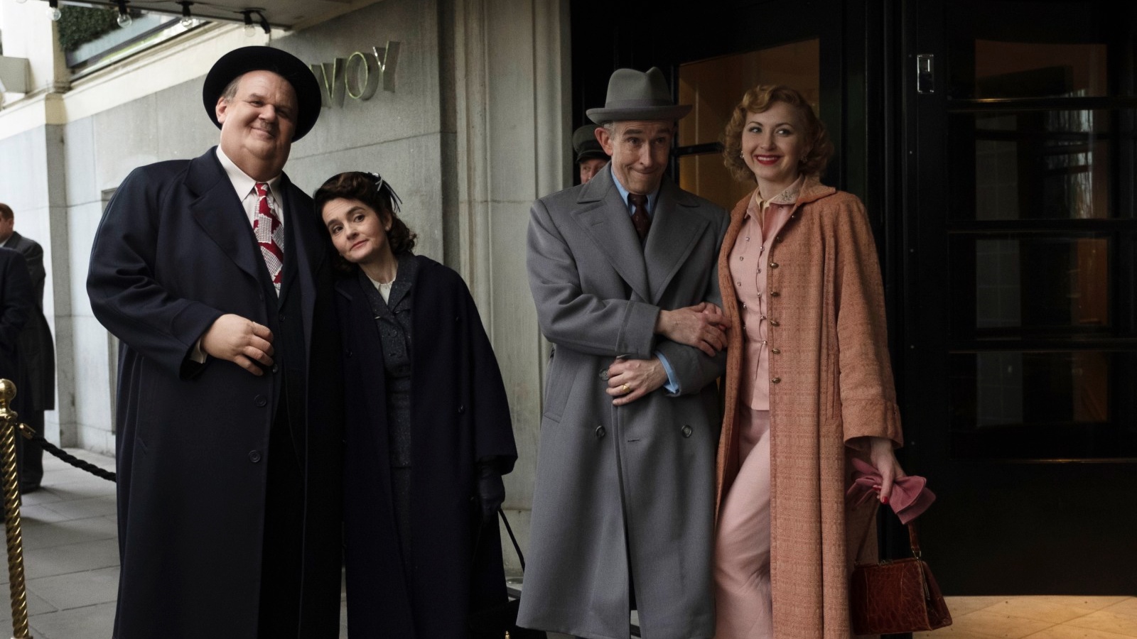 John C. Reilly at Oliver Hardy, Shirley Henderson as Lucille Hardy, Steve Coogan as Stanley Laurel, Nina Arianda as Ida Kitaeva Laurel