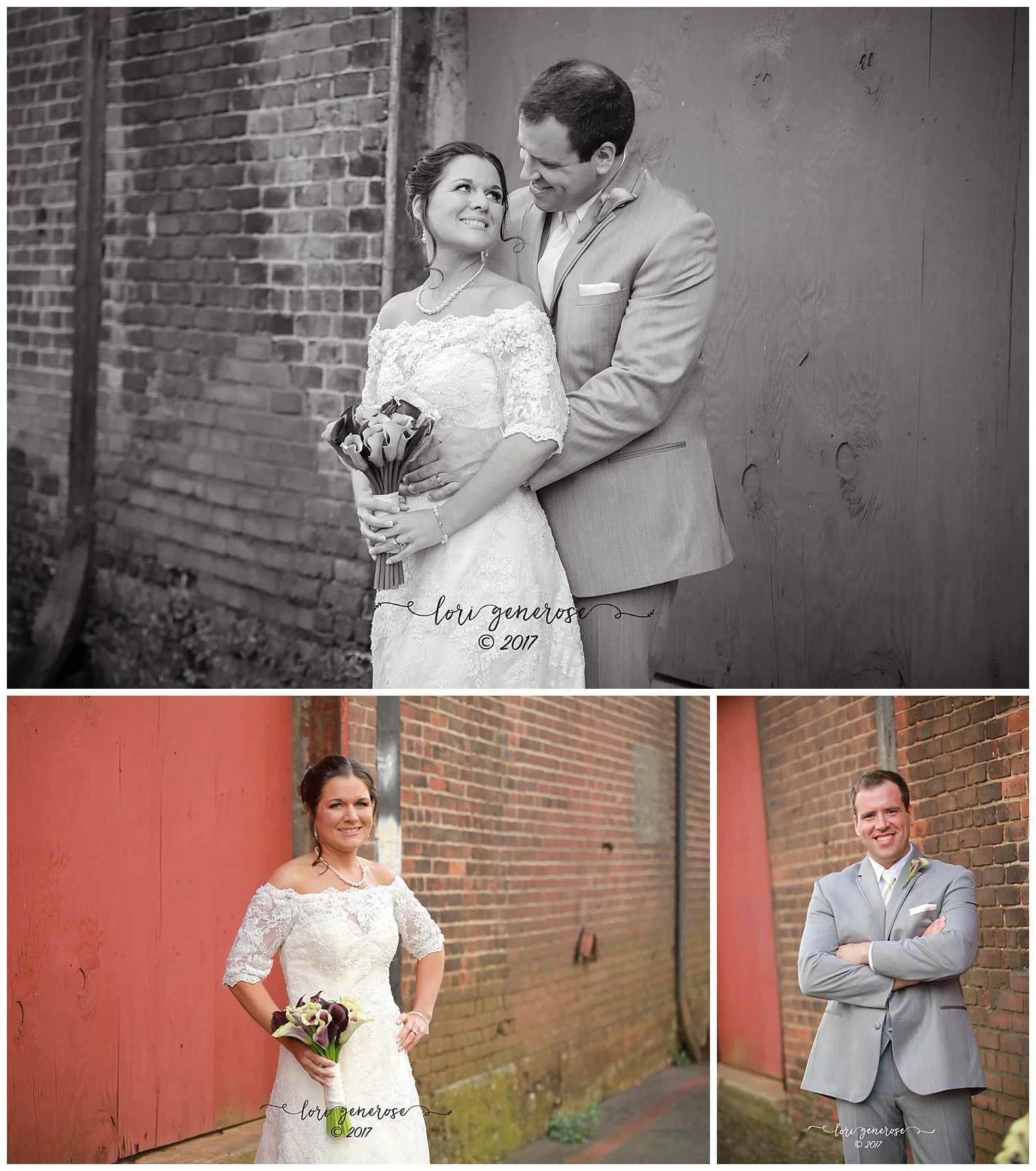 brideandgroomblackandwhiteredwoodandbrickwallsfallweddingatsteelstacksbethlehempa.jpg