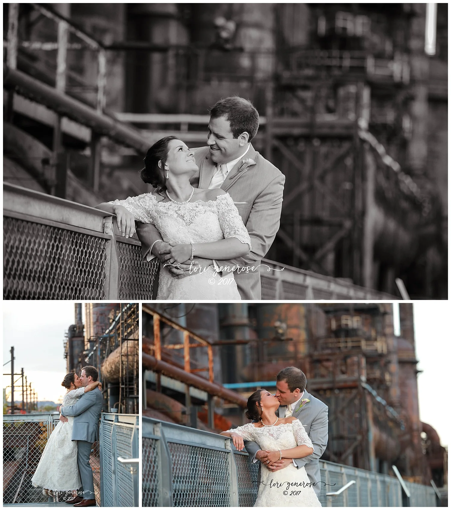 blackandwhitebrideandgroomformalsandkissingatsteelstacksbethlehempaweddingvenue.jpg