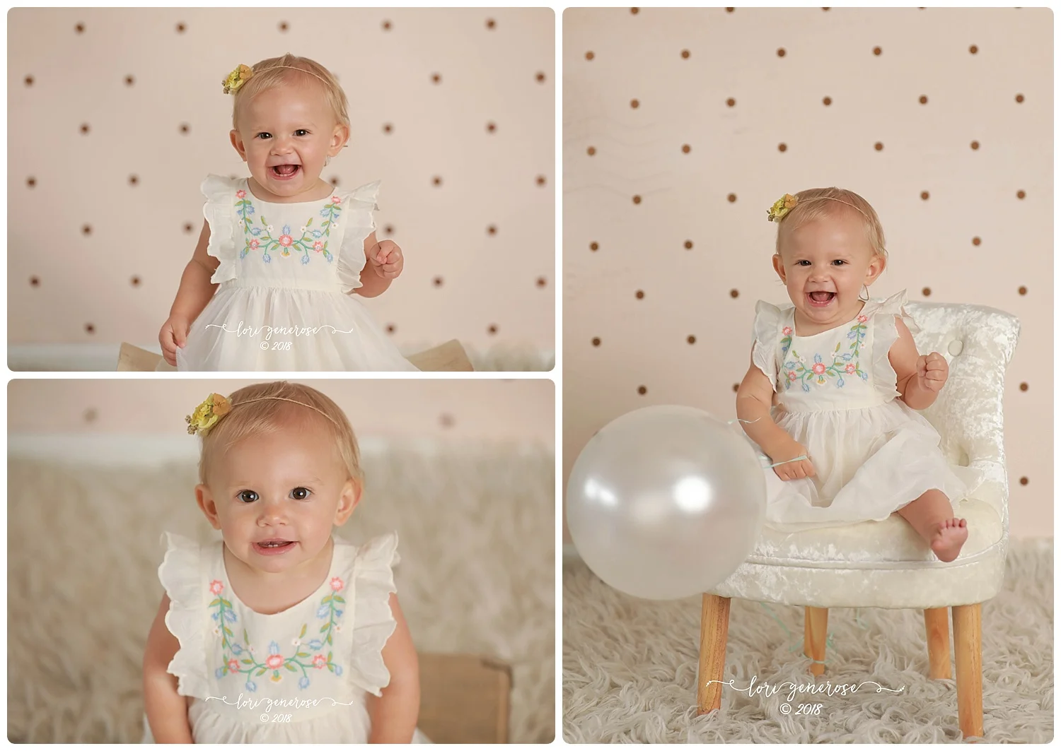 lgphotographylorigenerosefirstbirthdayindooroutdoorstudiosessiononeyearoldgirlgolddotsbackdropfirstbirthdaygirl.jpg