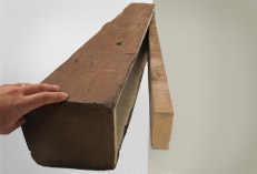 Step #2 - Hollow out the back of your beam.&nbsp; Apply PL Premium (our favorite) to the mounting plate and inside the beam.