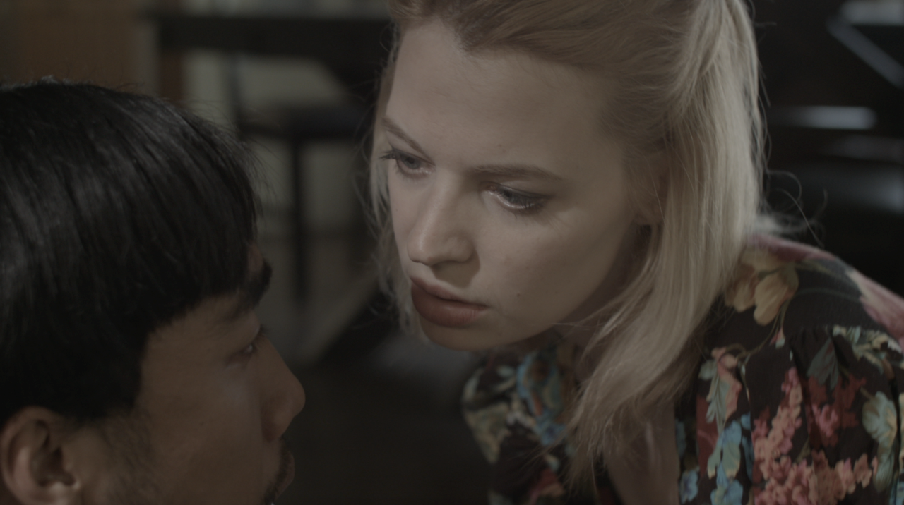 Chloe Farnworth as Abby and Francis Lansang as David.