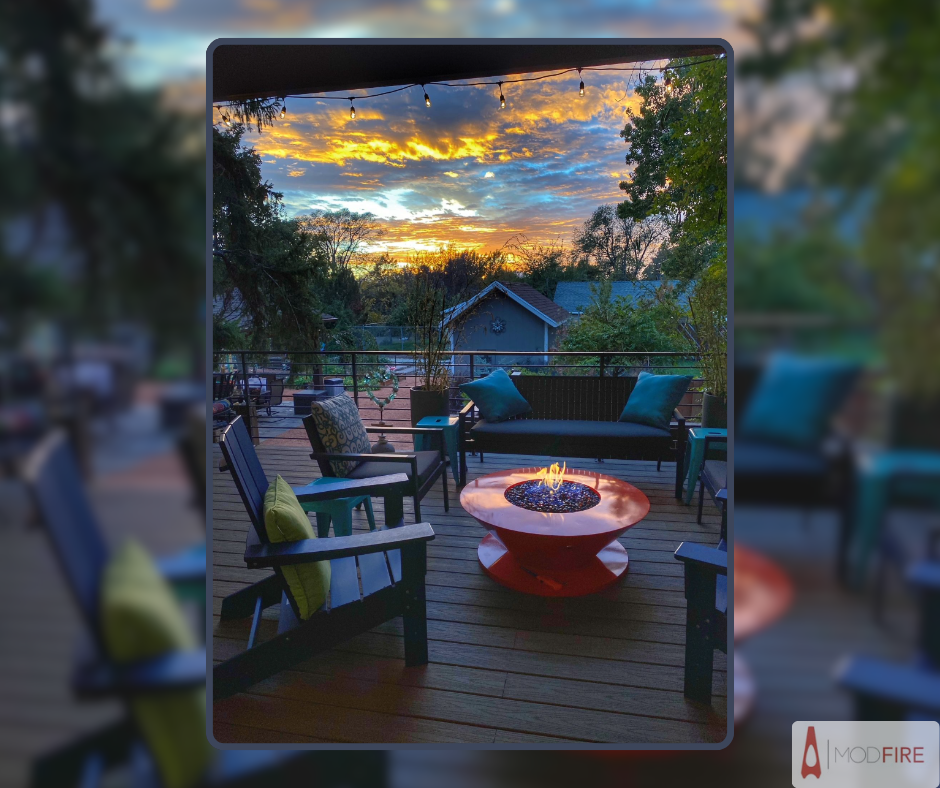 Modern Outdoor Fireplace in Las Palmas CA