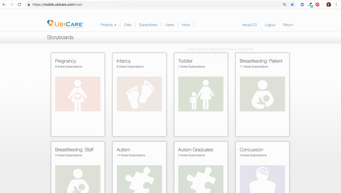 Access your series through the Projects tab.