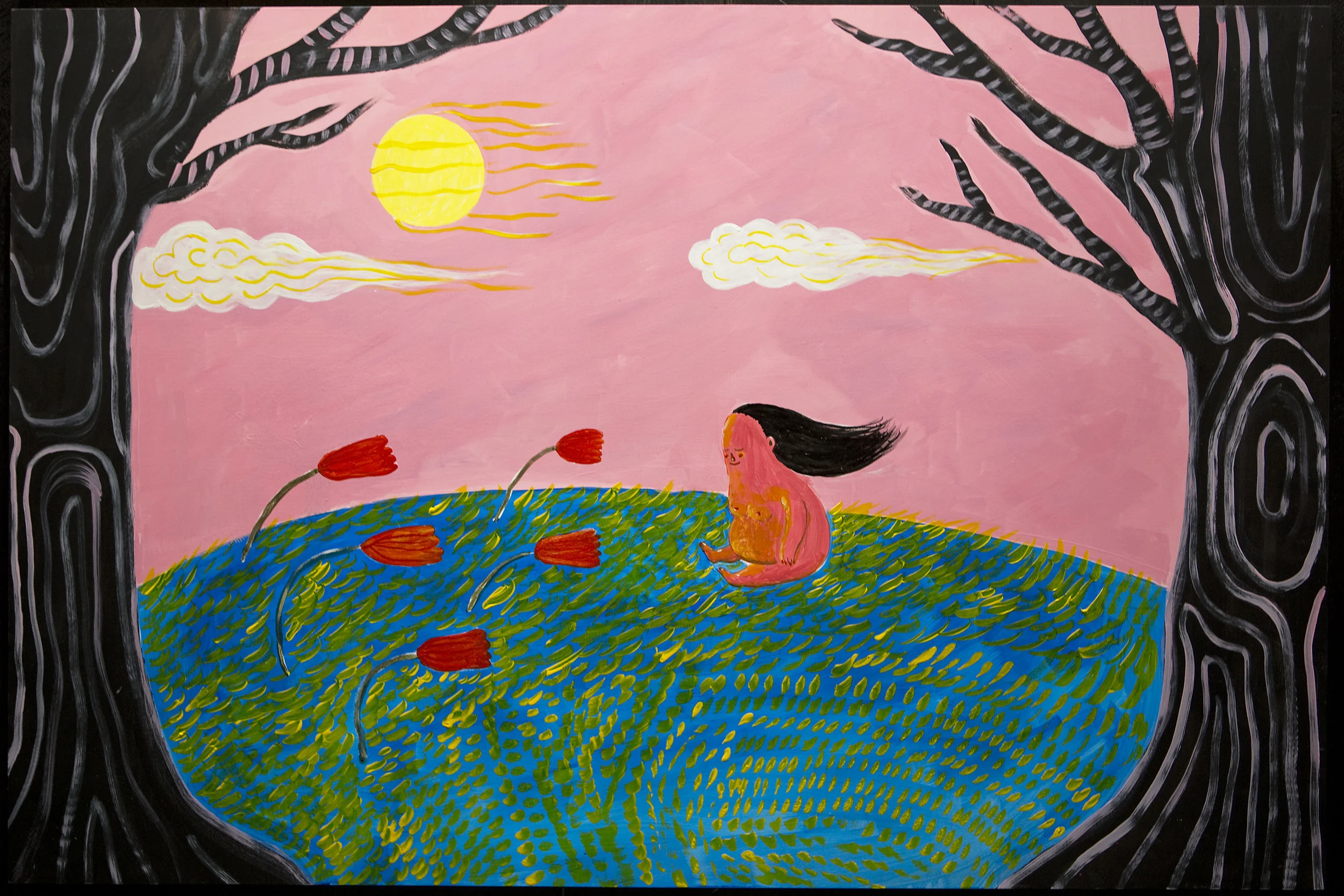 Windy Hill (Inside your soul you'll find gold) Acrylic on panel