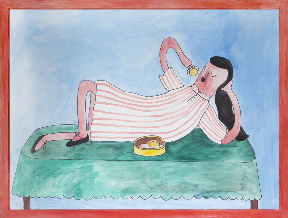 "Feast" gouache on paper, 40 x 30 inches