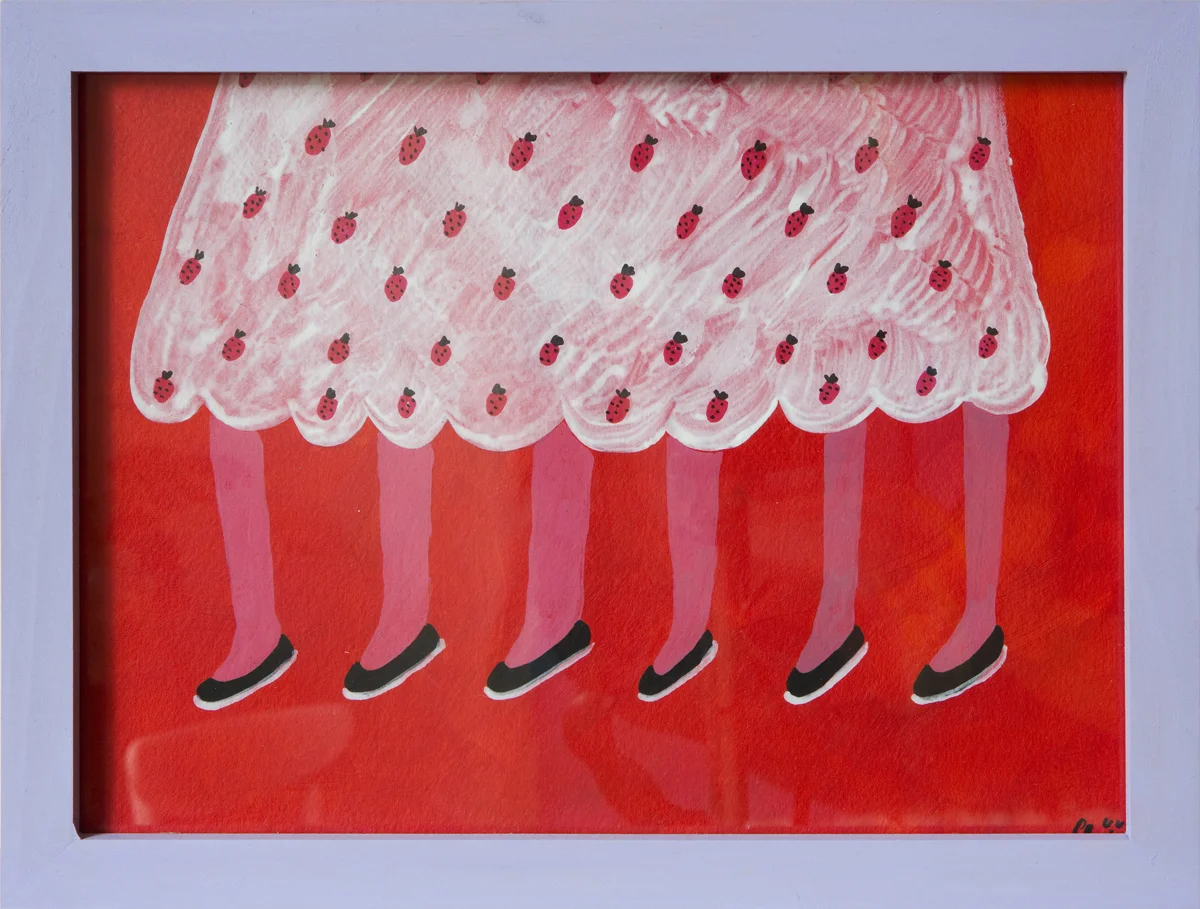 "Strawberries" gouache on paper, 8 x 10 inches