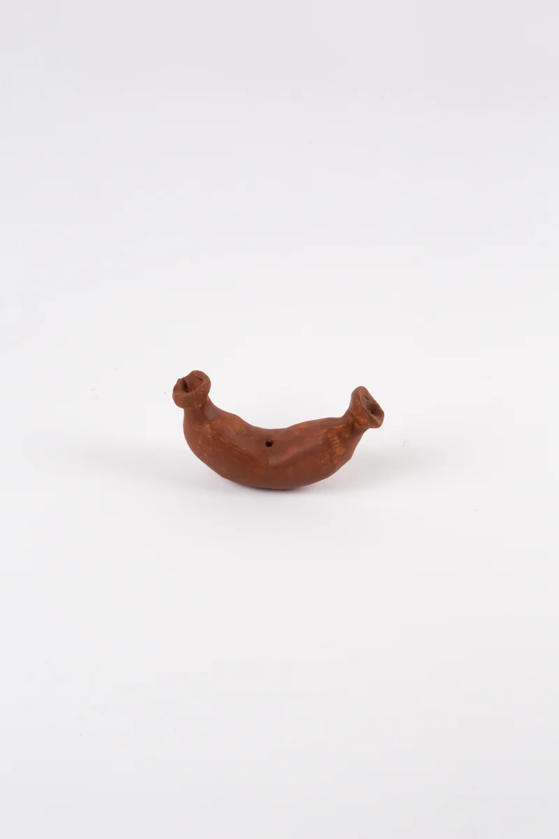 Sausage in Shoe , 2017 Acrylic on clay 3-1/2 x 2 x 3-1/2 in