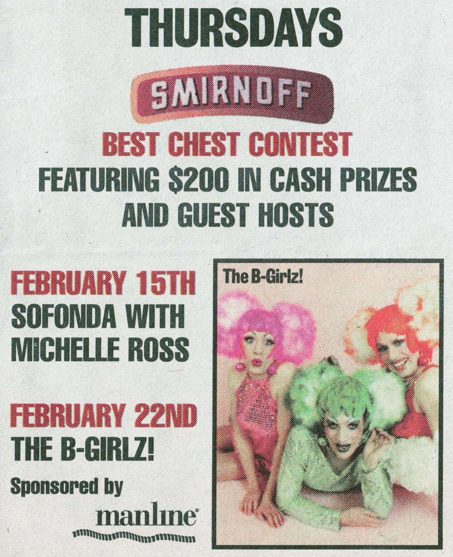 Flashback Friday - Good times at the Best Chest Contest at Woodys!!!!!! (Xtra ad from 2001) #bgirlz #bestchest #woodys #toronrodrag #dragcanada #xtra