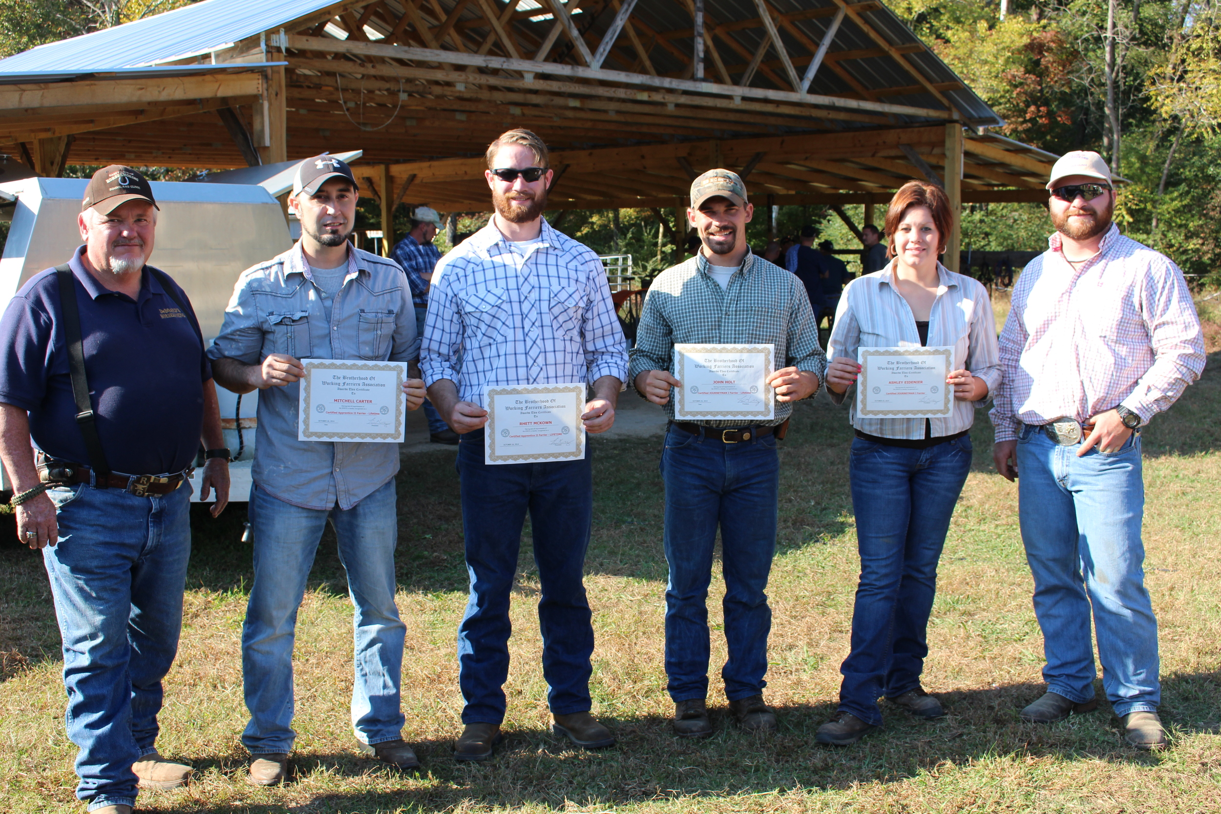 BWFA farriers upgrading their certifications, 2014