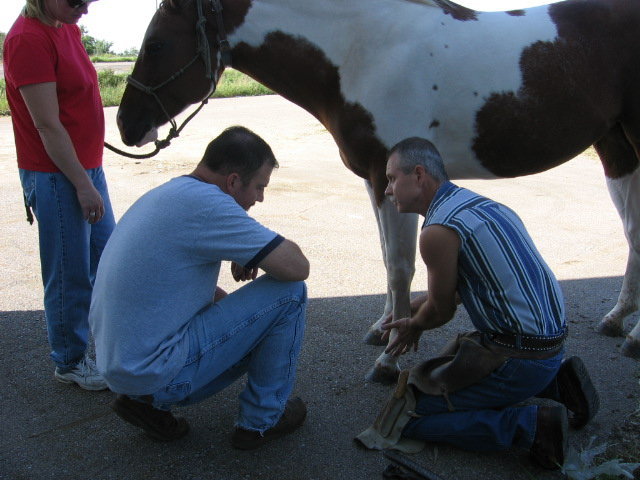 Sean McDonough (right), BWFA Master Farrier of Kansas
