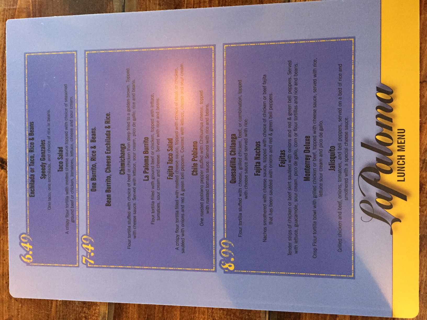 Lunch Menu