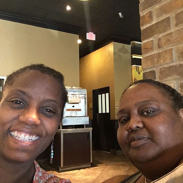 Enjoying a late lunch with my mentee Tracy. Tracy is doing great things. She will be featured in our next newsletter. Moving forward is what she does!