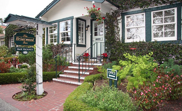 Briarwood Inn San Carlos between 4th & 5th (831) 626-9056 • (800) 999-8788 • website In the center of Carmel-by-the-Sea, just a few steps from numerous galleries, shops and restaurants, the Briarwood Inn bed & breakfast spans three flower bedecked lots. 