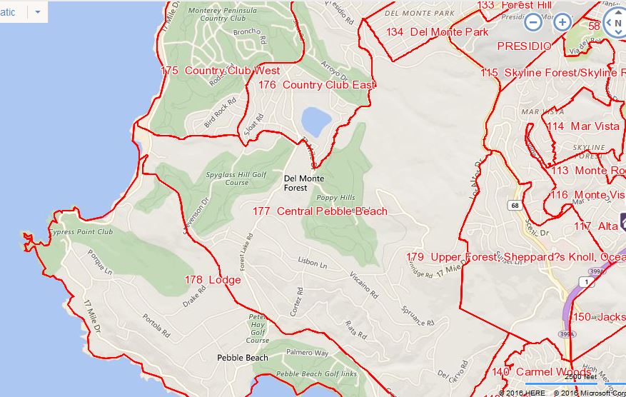 MLS areas for Pebble Beach