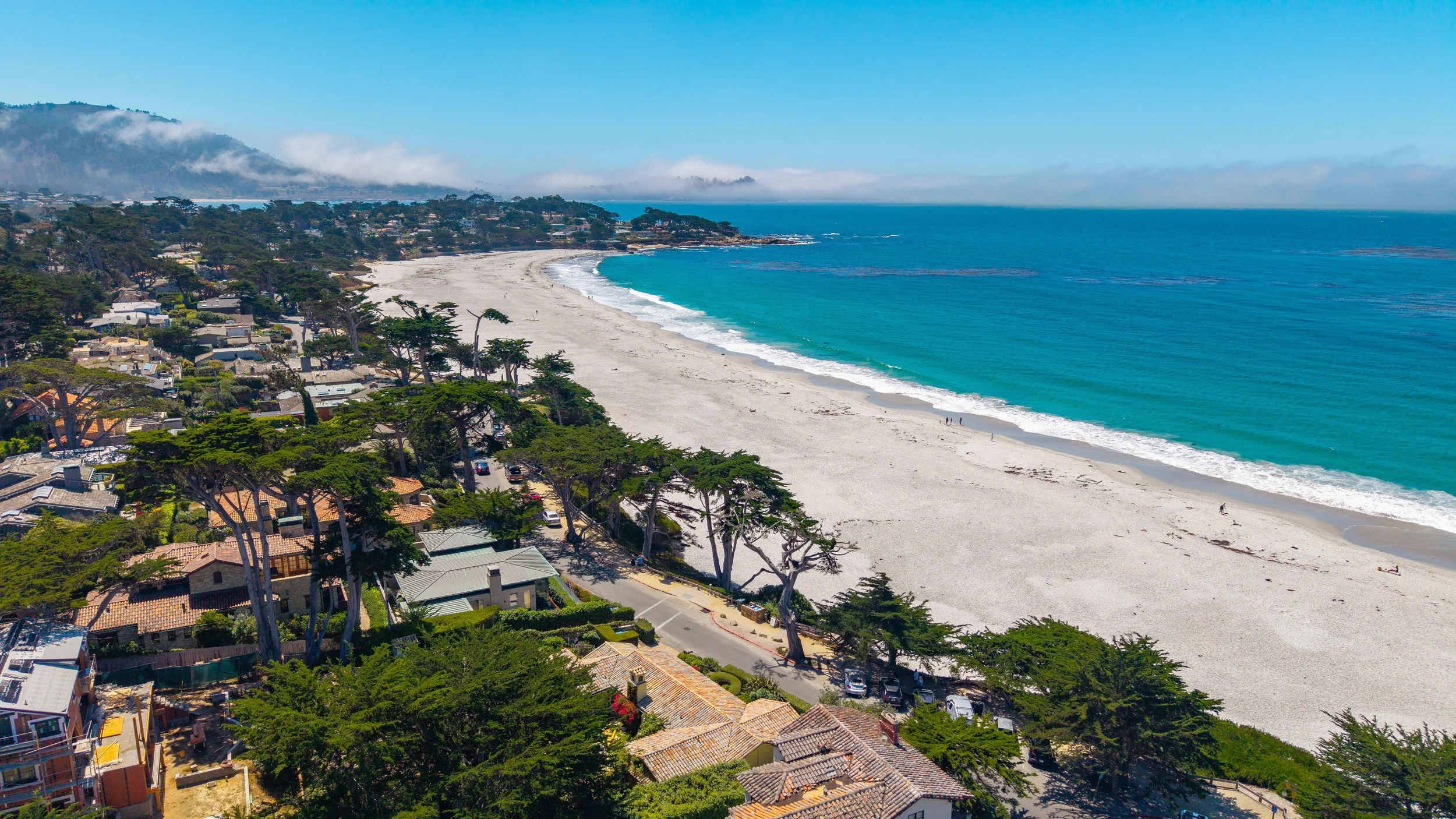 Aerial above Scenic Drive of "Rosecliff"