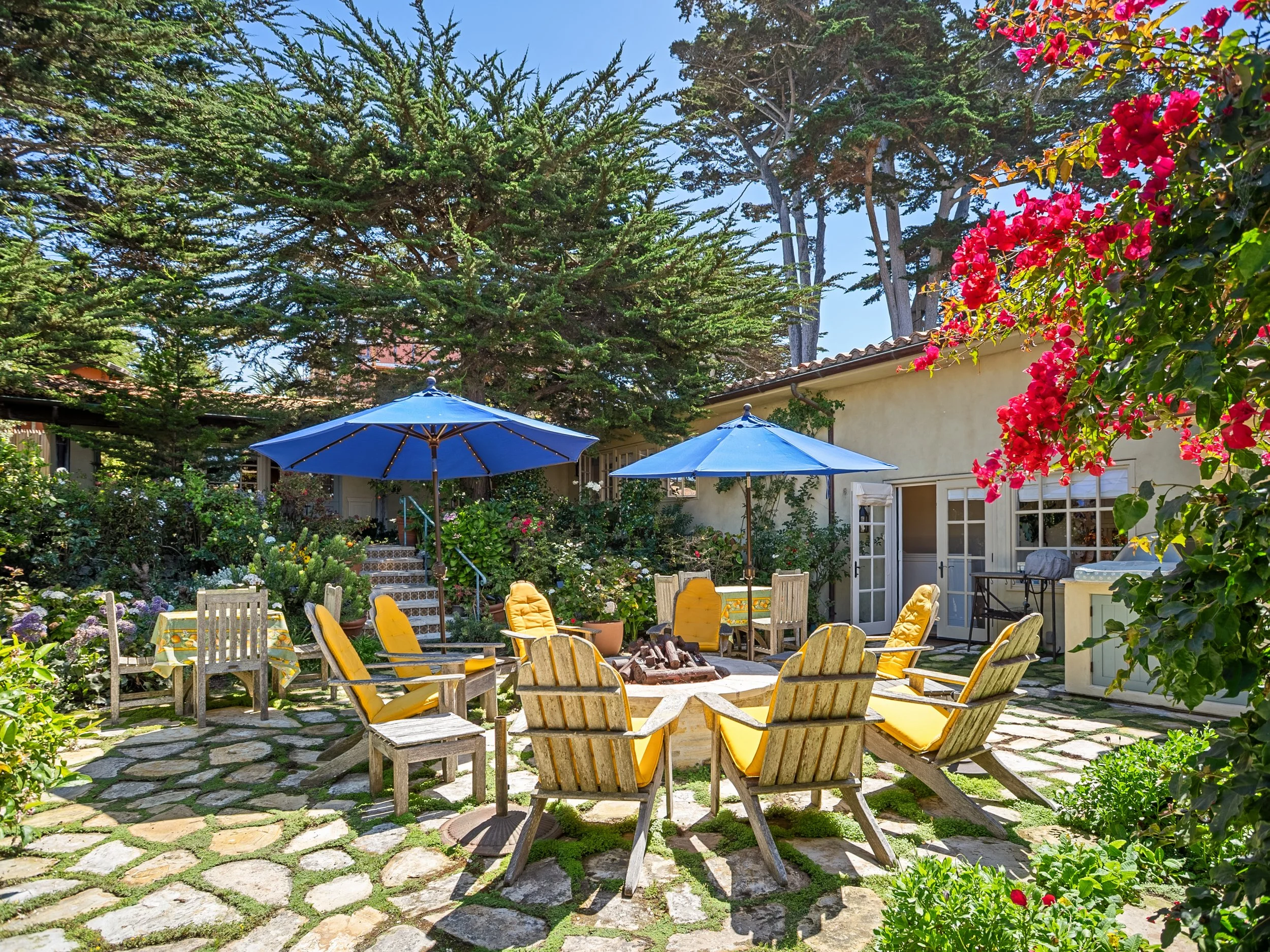 Courtyard gardens on Scenic 8 s.e. of 8th on Carmel Beach at “Rosecliff”
