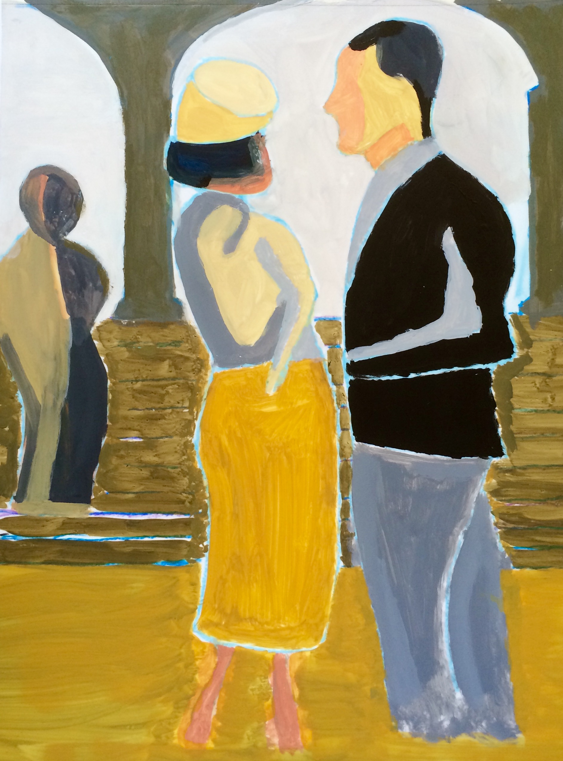 "Tryst" Acrylic on Mylar 24x18
