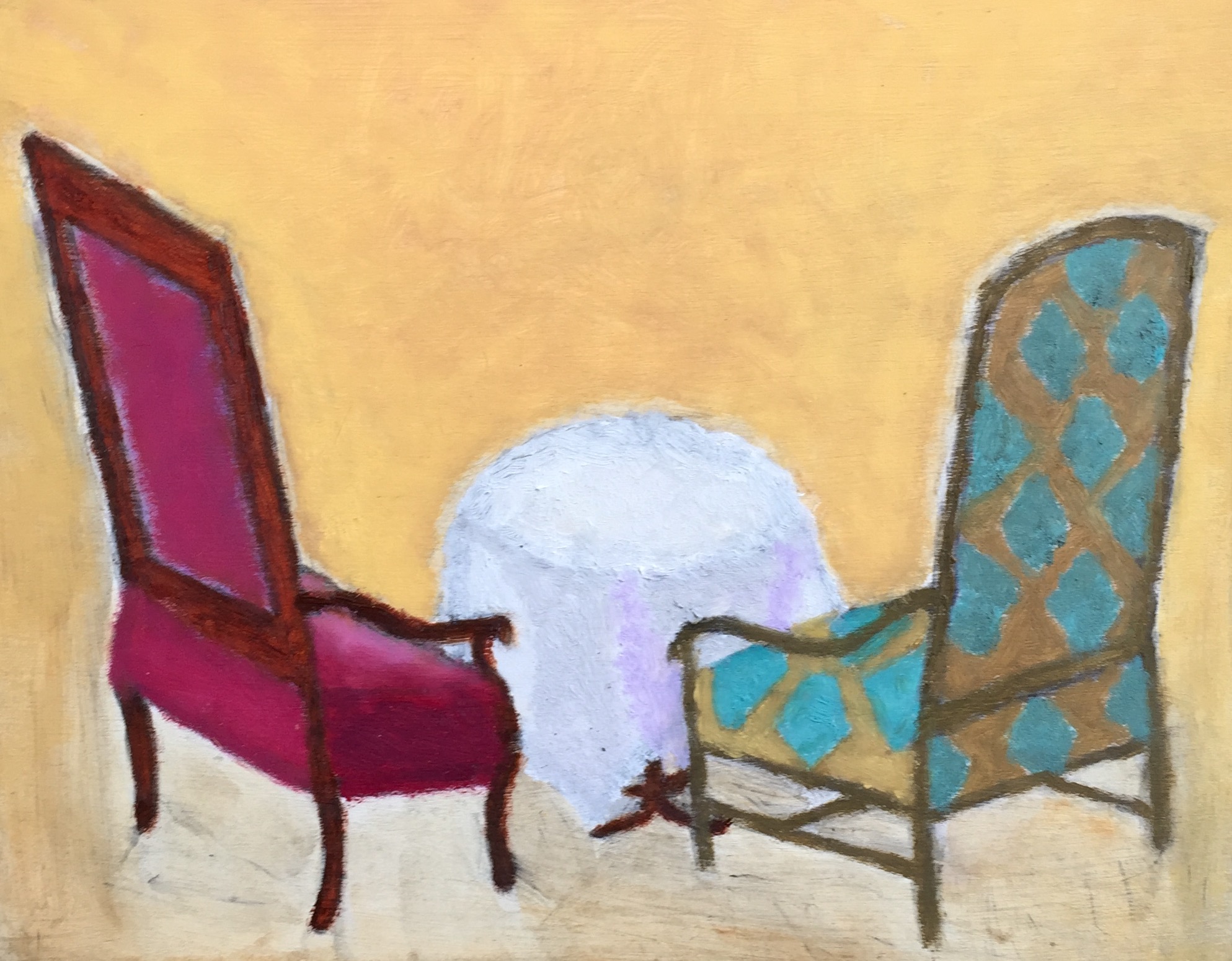 "No Reservations" Oil on Wood Panel 8x10