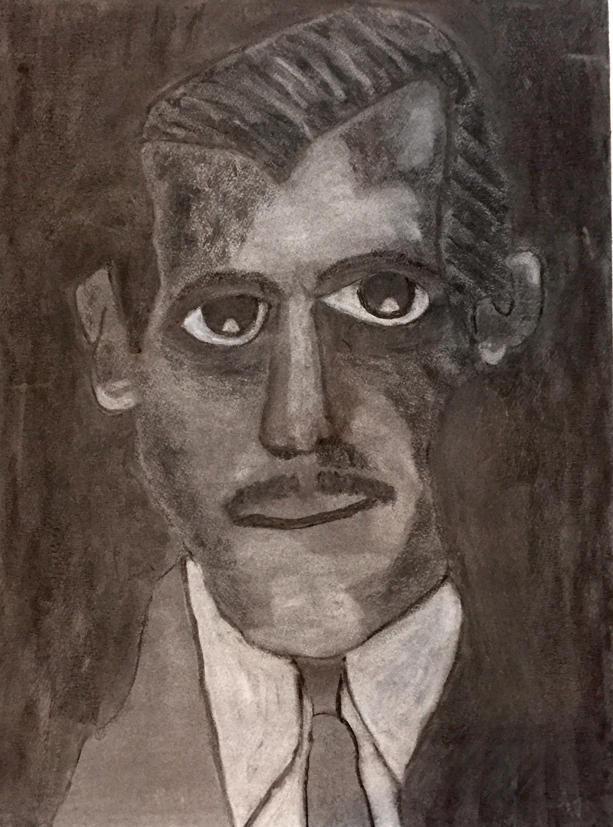 "The Black Cat" Charcoal On Paper 24x18