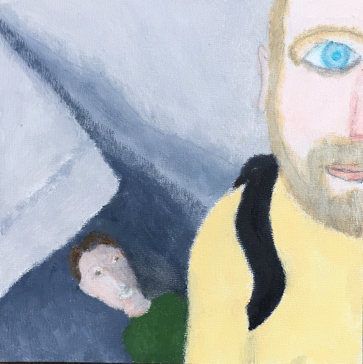 "Jesse and Hannah" Oil on Wood Panel 7x7