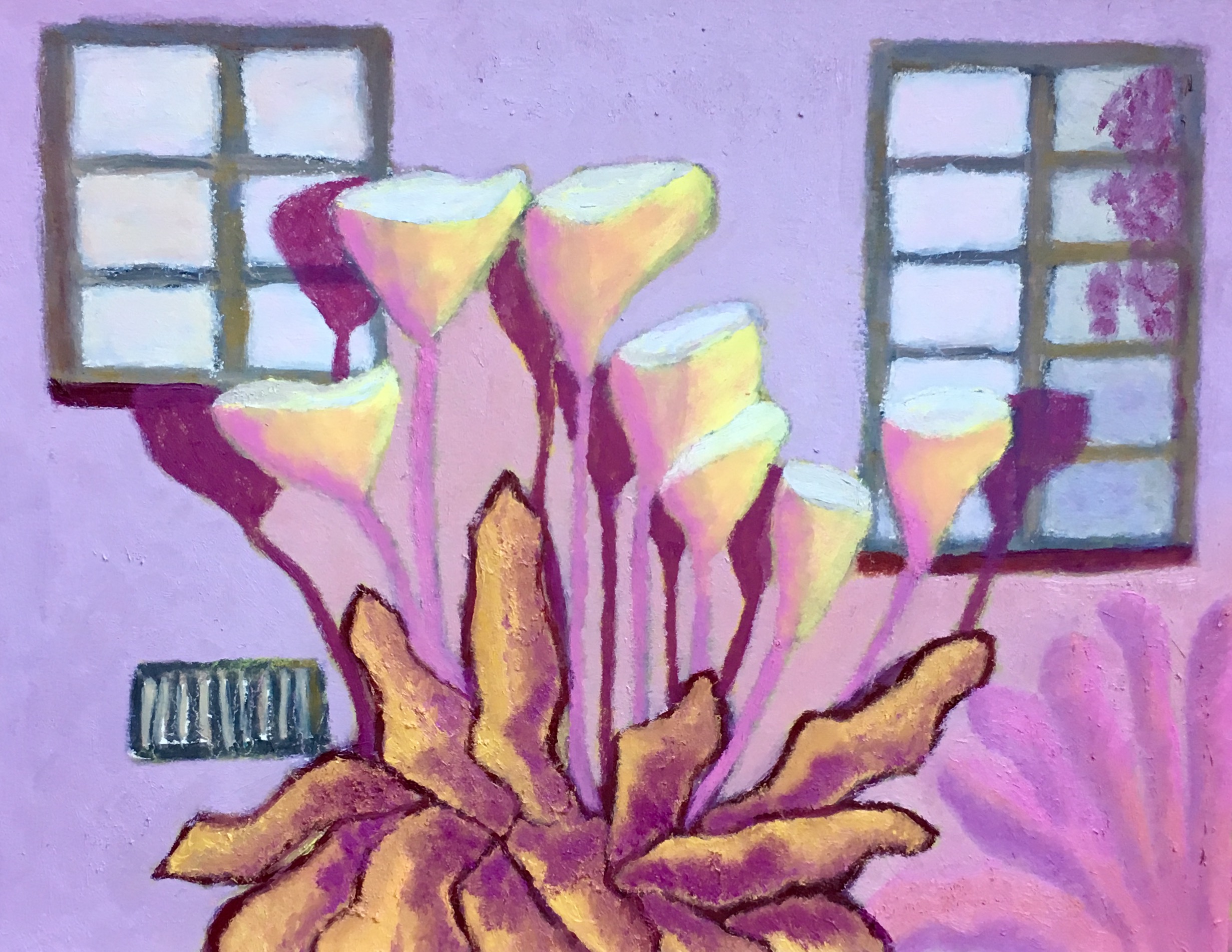 "Calla Lilies" Oil on Paper 16x11