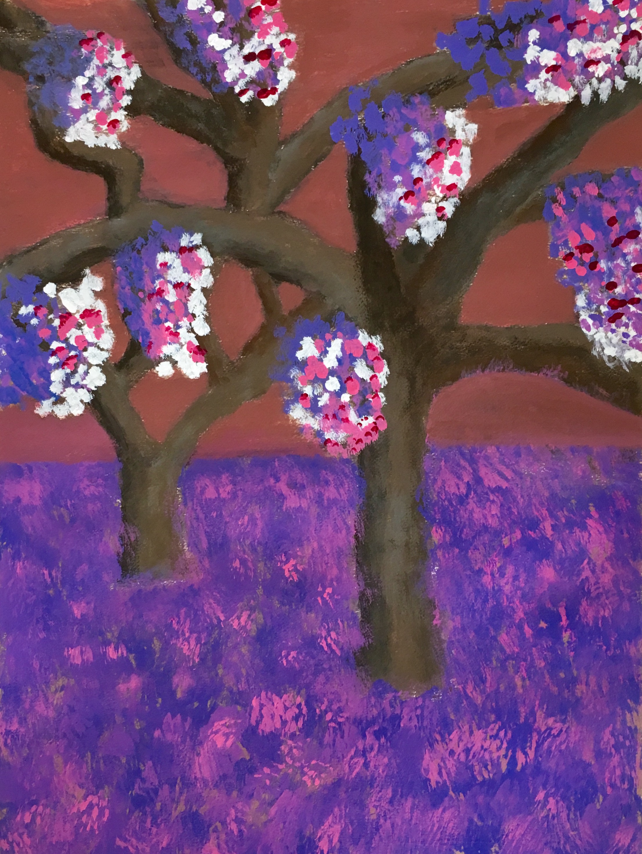 "Jacaranda" Acrylic on Paper 24x18